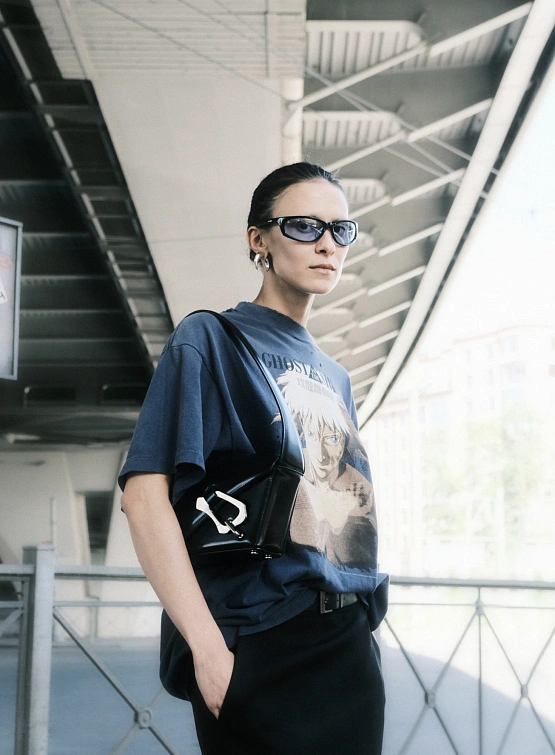 Серьга Marine Serre Regenerated Single Tin Shamanic Stud Shiny Silver