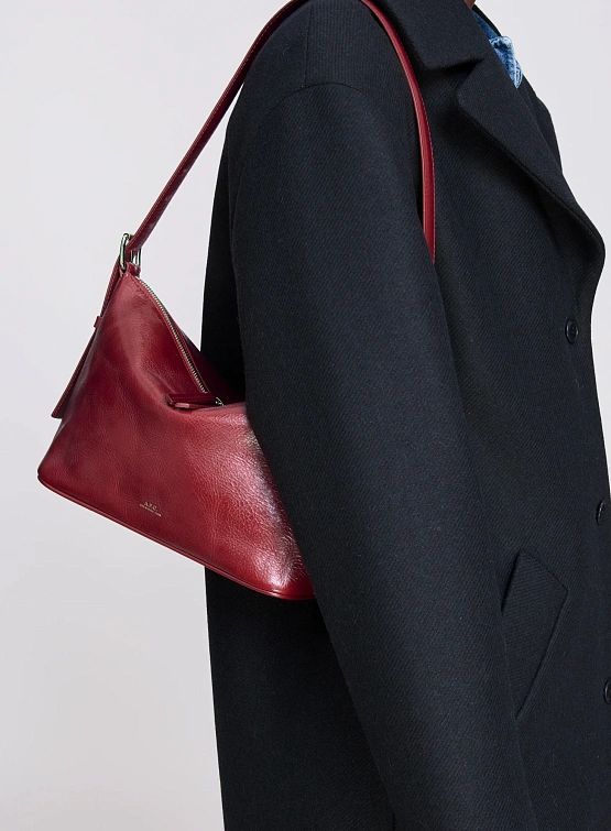 Сумка A.P.C. Vera Shoulder Crinkled Leather Red