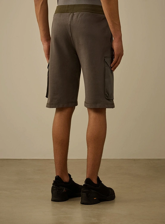 Шорты C.P. Company Diagonal Fleece Mixed Cargo Smoked Pearl