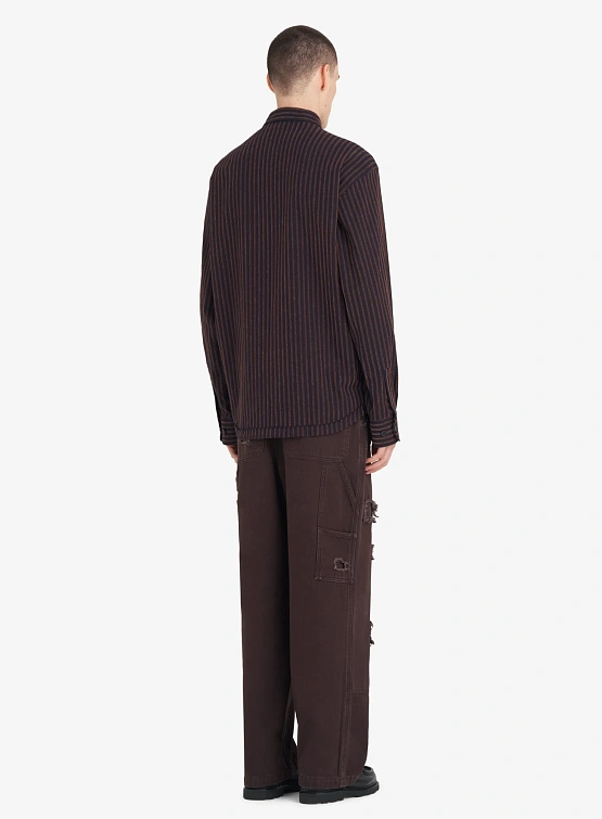 Рубашка Études Flannel Striped Navy