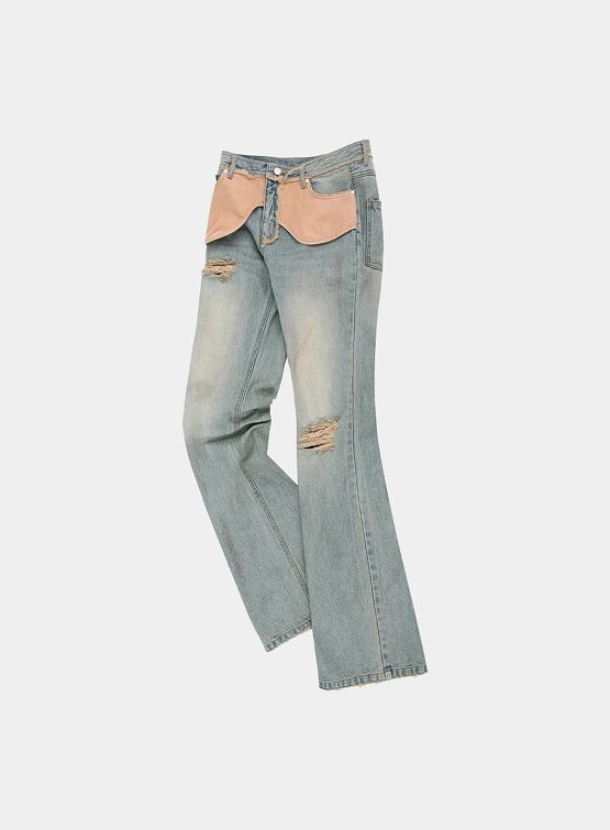 Женские Джинсы Andersson Bell Deconstructed Dirty Wash Bootcut Blue