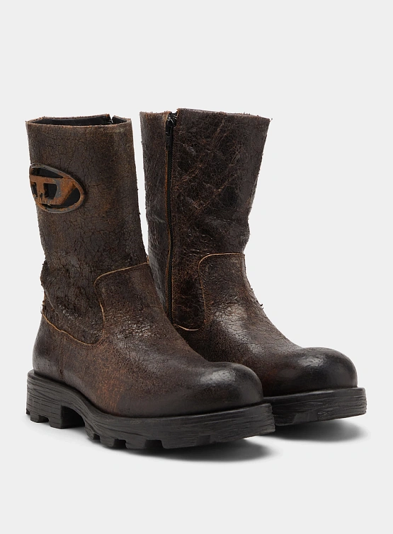 Женские сапоги Diesel D-Hammer Crackled Suede Brown