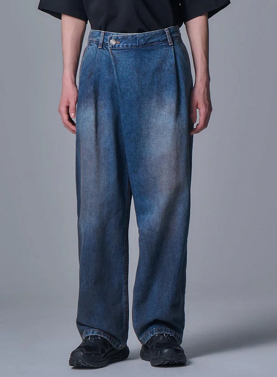 Джинсы JUUN.J Oil-Washed Asymmetrical Denim Blue