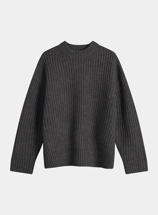 Свитер MKI MIYUKI ZOKU Chunky Rib Knit Melange Charcoal