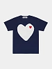 Футболка Comme des Garçons PLAY Large White Heart Navy
