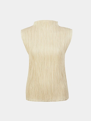 Женский топ LE17SEPTEMBRE Pleated Mock Neck Beige