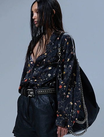 Женская рубашка R13 Drop Neck Floral On Black