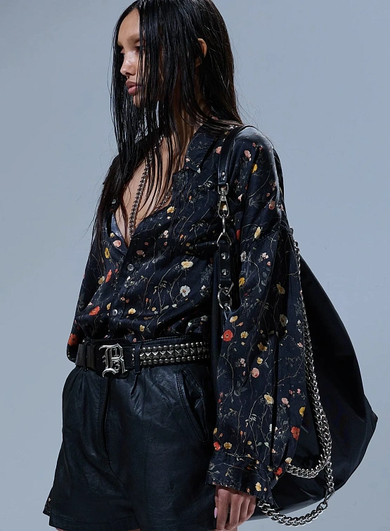 Женская рубашка R13 Drop Neck Floral On Black