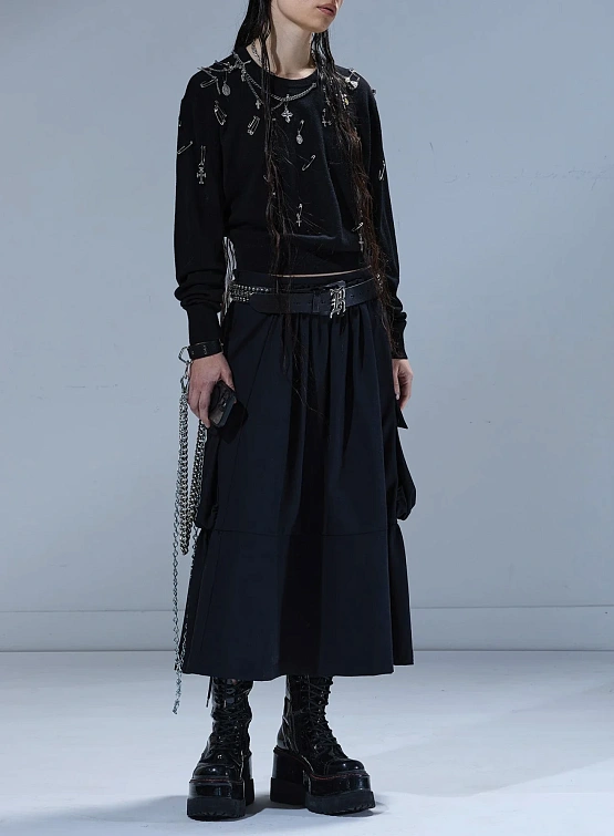 Женская юбка R13 Gathered Cargo Skirt Black