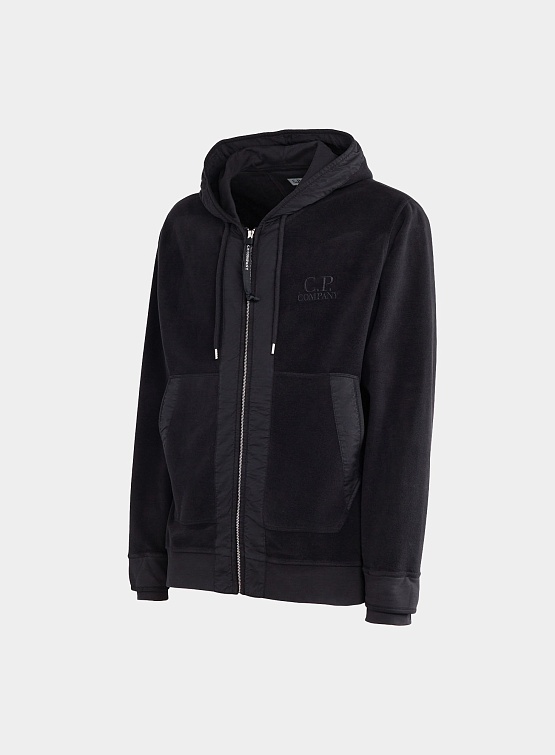 C.P. Company Reverse Zipped Hoodie Black C.P. Company Studio Slow