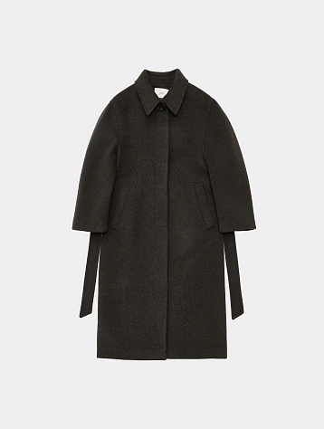 Женское пальто AMOMENTO Hourglass Long Coat Dark Brown