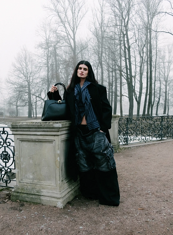 Cумка Marine Serre Smooth Leather Aurora Black