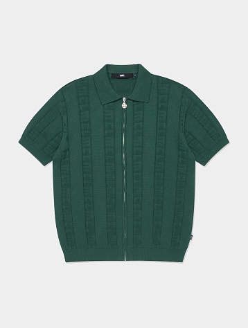 Поло LMC Jqd Zip-Up Knitted Polo Shirt Dark Green