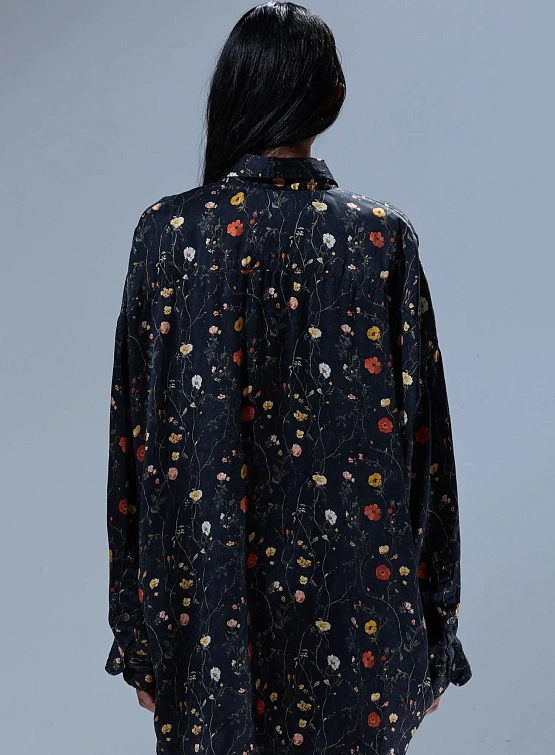 Женская рубашка R13 Drop Neck Floral On Black