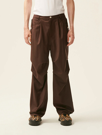 Брюки Bluemarble Parachute Pants In Wool Brown