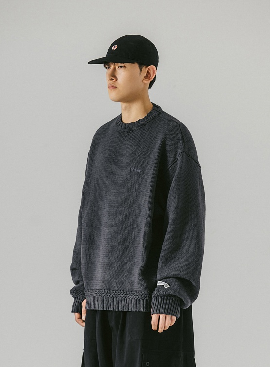 Свитер ANGLAN Round Heavy Sweater Blue Grey