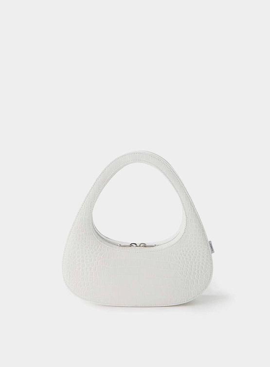 Сумка Coperni Croc-Effect Baguette Swipe Bag White